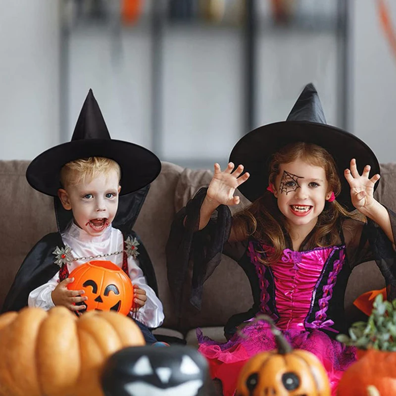 

1PC Black Halloween Wizard Witch Hat Women Man Tiara Halloween Costume Kids For Halloween Birthday Party Decoration Baby Shower