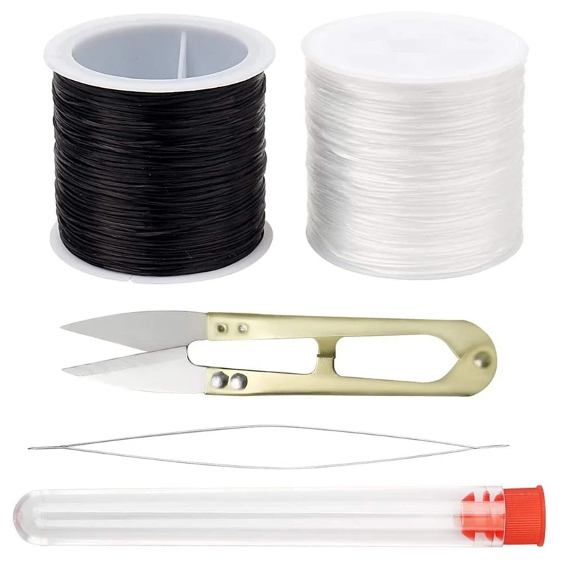 

1Mm Elastic Cord For Jewelry Making,Black And Clear Elastic String Jewelry Bead Bracelet String Stretch Cord