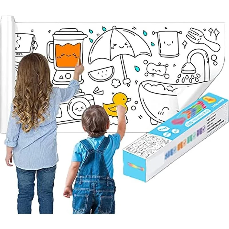 

Children's Drawing Rolls, Coloured Paper Rolls DIY Drawing Coloured Filled Paper,Drawing Rolls Sticky Drawing Art Paper Crafts