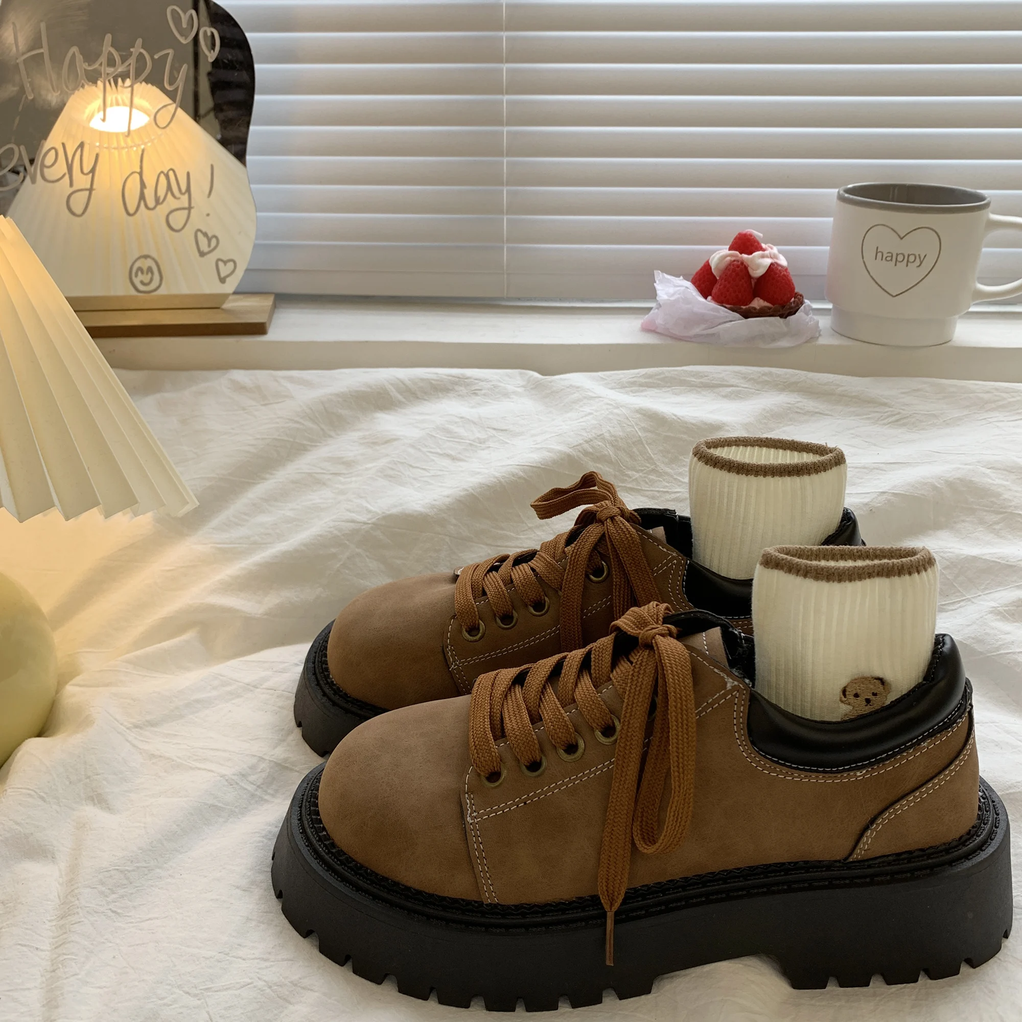 

Женские туфли в британском стиле, осень 2022, оксфорды, сабо на платформе, универсальная женская обувь с круглым носком, в стиле преппи, новая о...