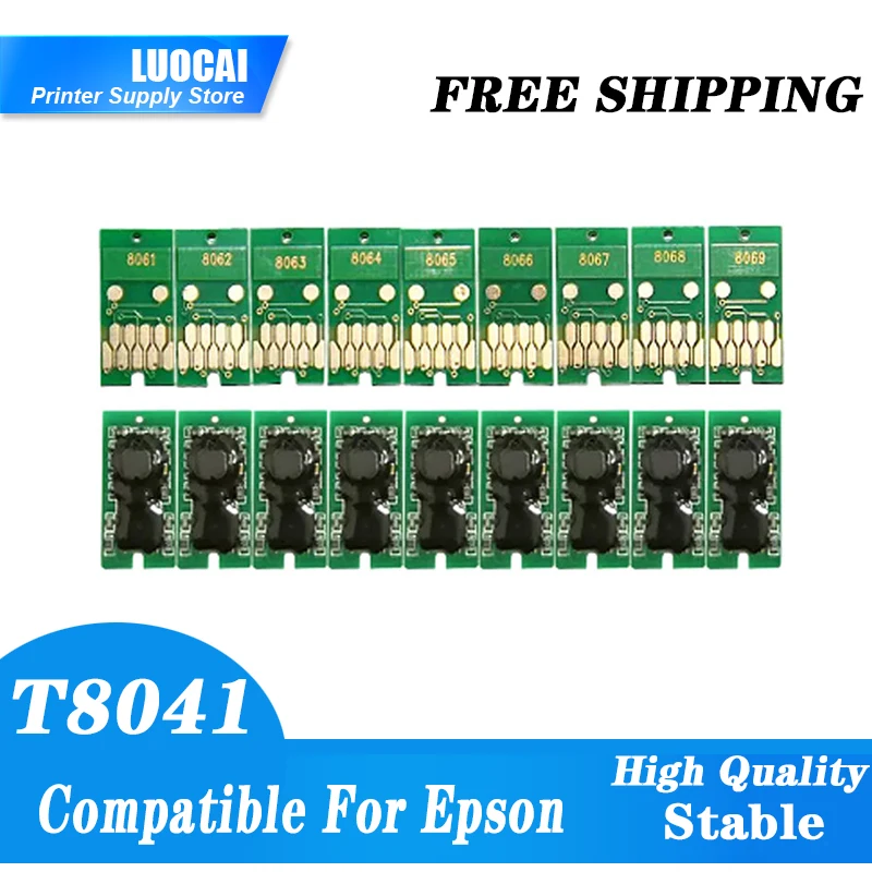 

For European Version T8041-T8049 T804A T804B T804D Ink Cartridge Chip For Epson SureColor P6000 P7000 P8000 P9000 Printer Chips