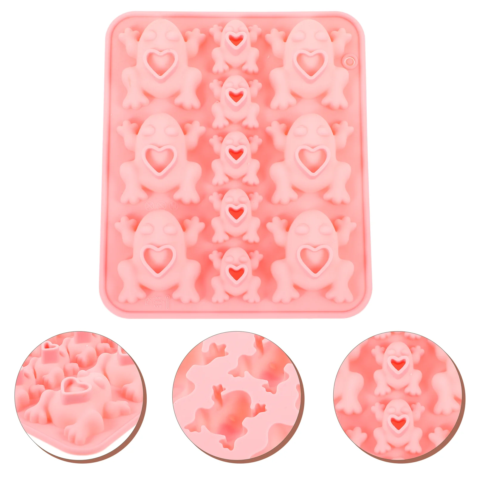 Форма лягушки для выпечки бисквитов мыла конфет силиконовая фотоформа розовая