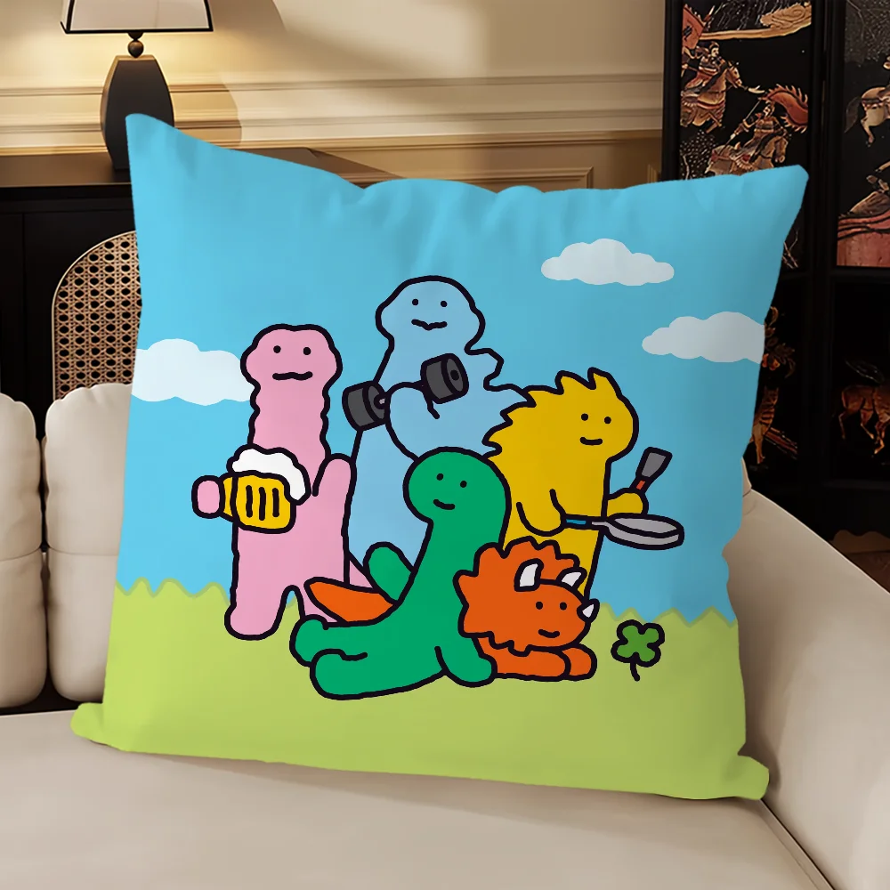 Art J-Joguman Studio Pillow Case Sofa Living Room Bedroom Headboard Backrest Cushion Square Nap Time