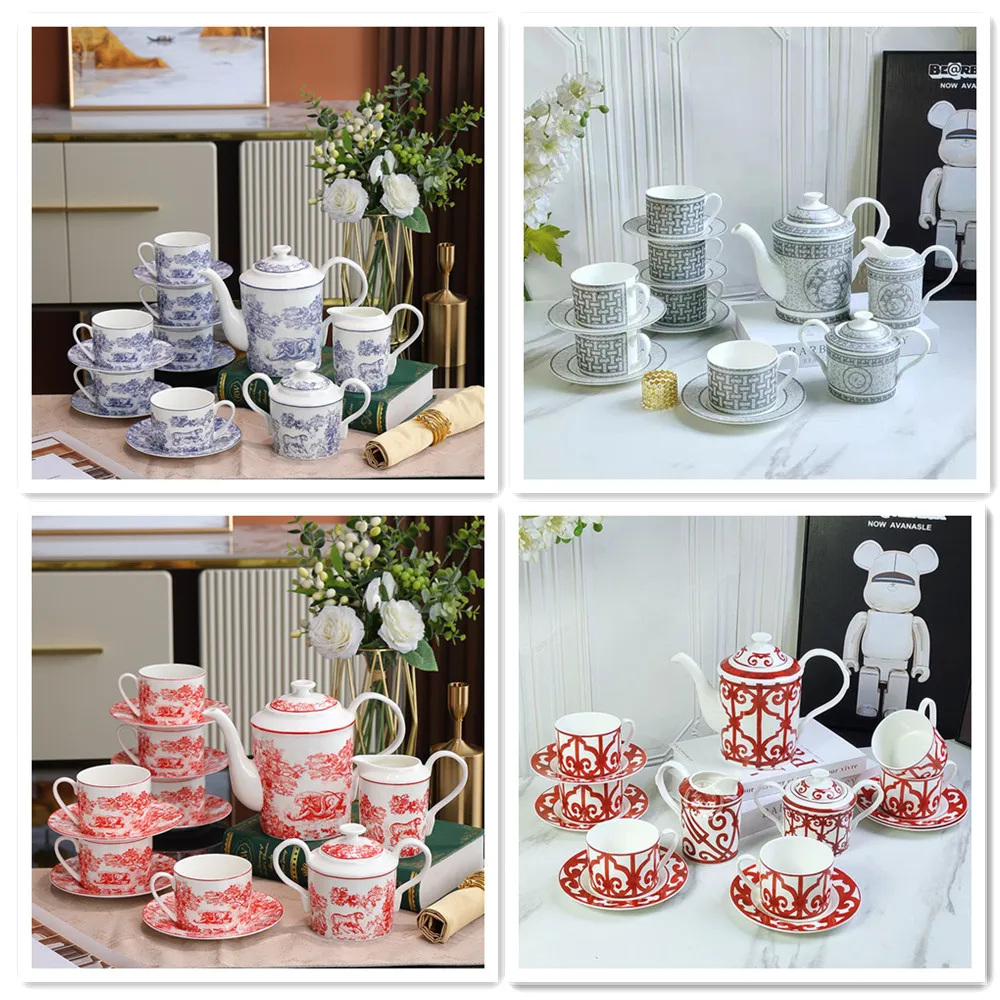 

15 Piece/Set Bone China Luxury Coffee English Porcelain Cup Couples Thermal Drinkware Mug Gift Cups Halloween Complete Tableware