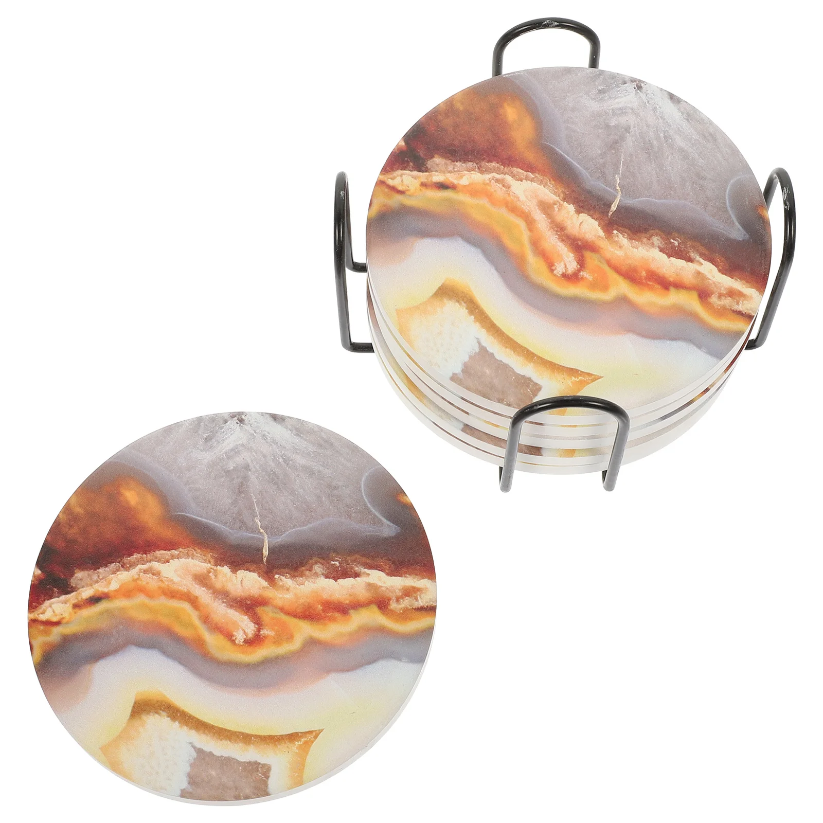 

Coaster Cup Coasters Holder Set Round Marble Ceramic Woven Dish Table Mats Mat Pad Drink Tabletopshape Placemat Stone Rattan