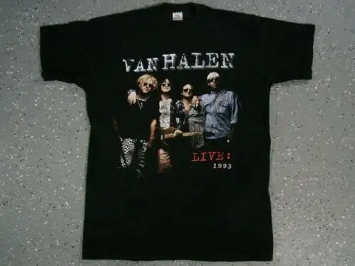 

1933 Van_Halen World Tour T shirt graphic basic black short sleeve tee LNH1841