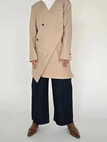 DNBS 2023, женский авангардный пиджак большого размера, повседневная куртка с асимметричным подолом и диагональной планкой, легкая весна-лето