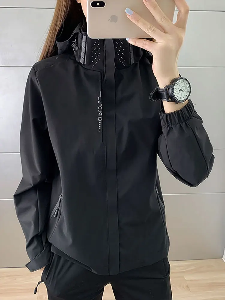 

Spring Autumn Thin Jacket Women Waterproof Windproof Breathable Sports Double-Layer Outdoor Mountaineering Hiking Men's Jacket