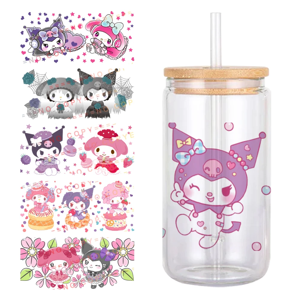 Sanrio персонаж My Melody Kuromi дизайн UV DTF печатная оберточная наклейка для чашки