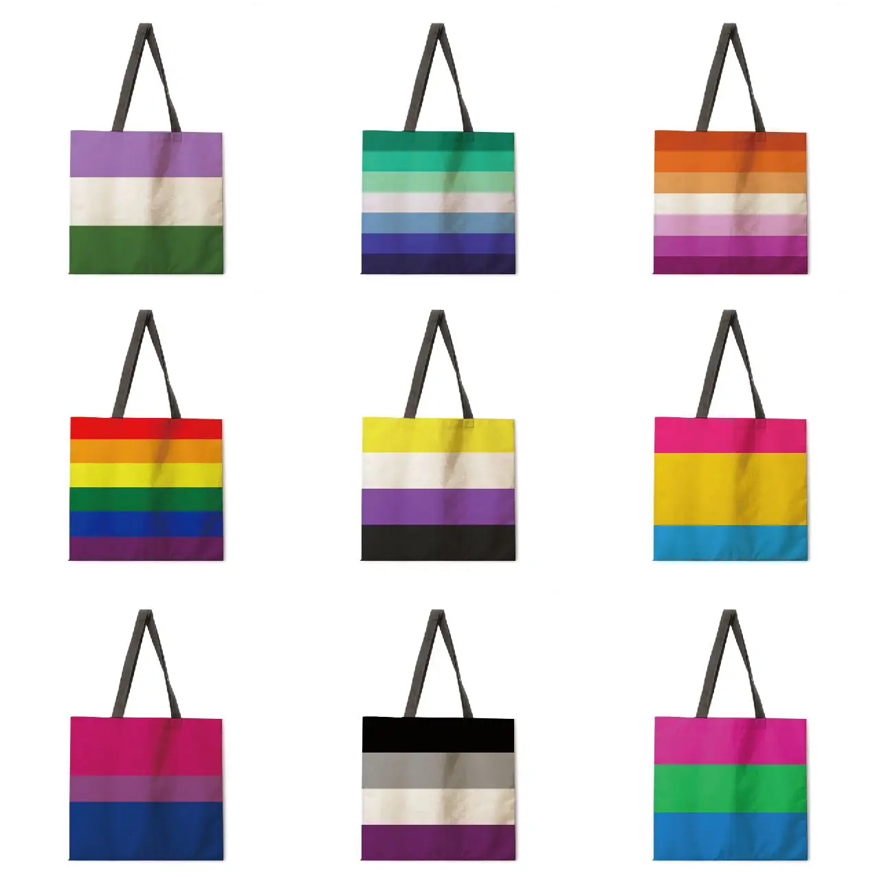 Женская Льняная сумка с радужным принтом саквояж на плечо для отдыха открытом