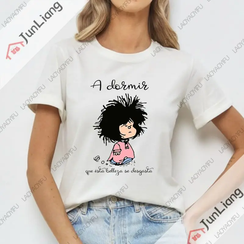 Женская футболка с коротким рукавом и круглым вырезом принтом