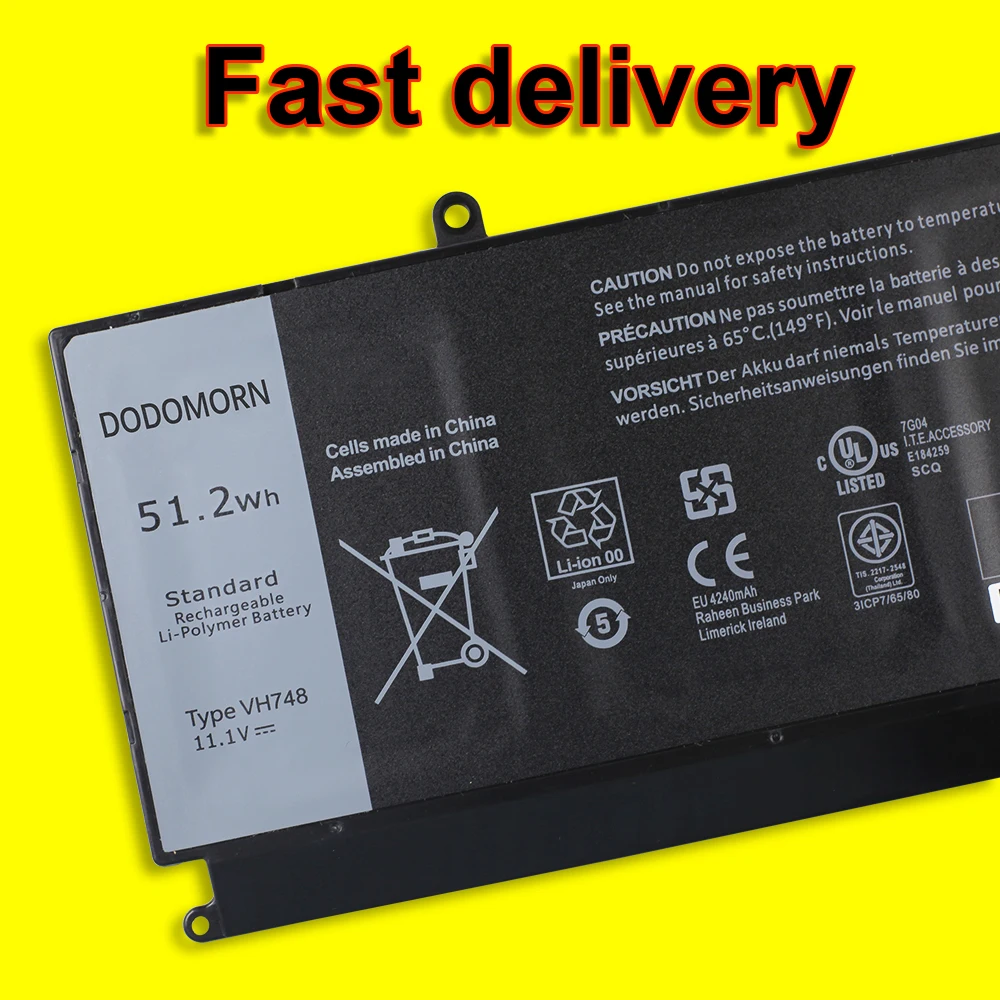 VH748 Аккумулятор для ноутбука DELL Vostro 5460 5470 5480 5560 Inspiron 14 5439 серии 11 1 В 51 2 Втч 4240 мАч