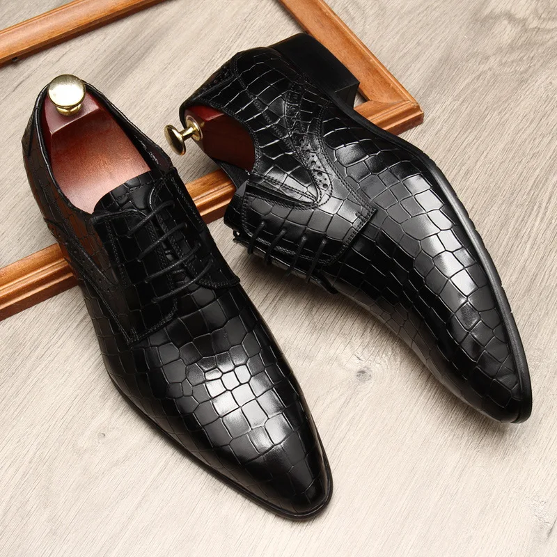 

Size 6-12 Handmade Mens Wingtip oxford Shoes Genuine Leather Traditional Brogue Dress Shoes Black Wedding Formal Shoes For Men