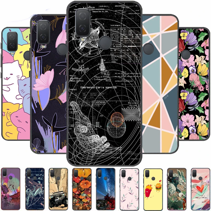 

For Alcatel 1L 2021 Case Cover For Alcatel 1L2021 Alcatel1C Phone Cases Black Silicone back Cover Luxury Fashion Black Frame