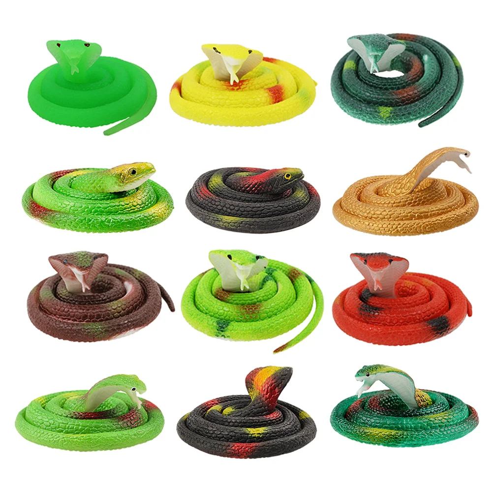 

12 шт. змея, резиновые змеи, страшные фигурки змеи, искусственные змеи для украшения дома и сада