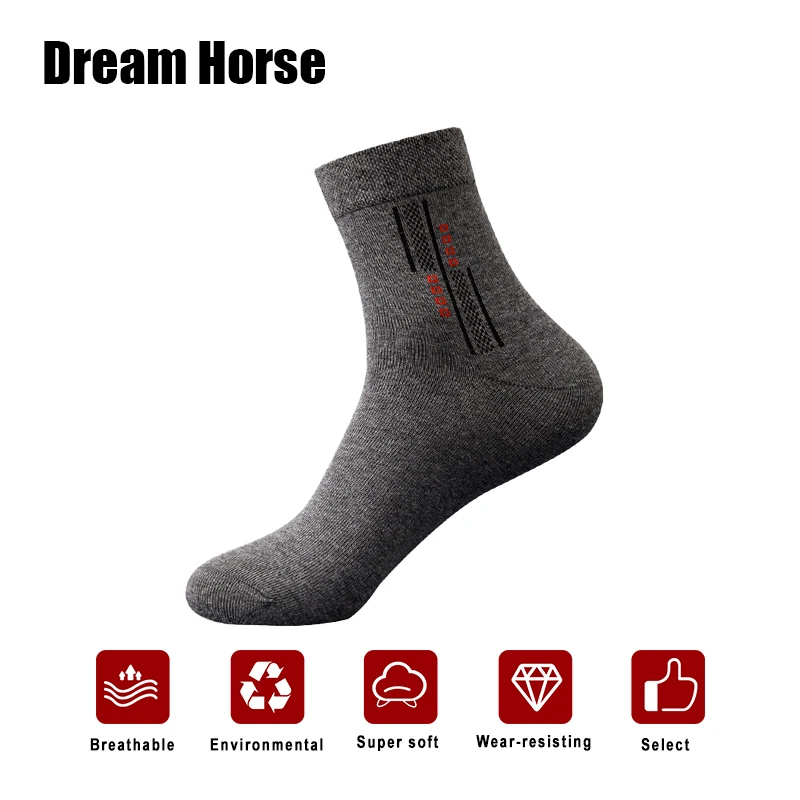 

Gentleman Pure Cotton Mid-Calf Length Socks Sweat-Absorbent Breathable 100% Cotton Business Casual Socks Four Seasons