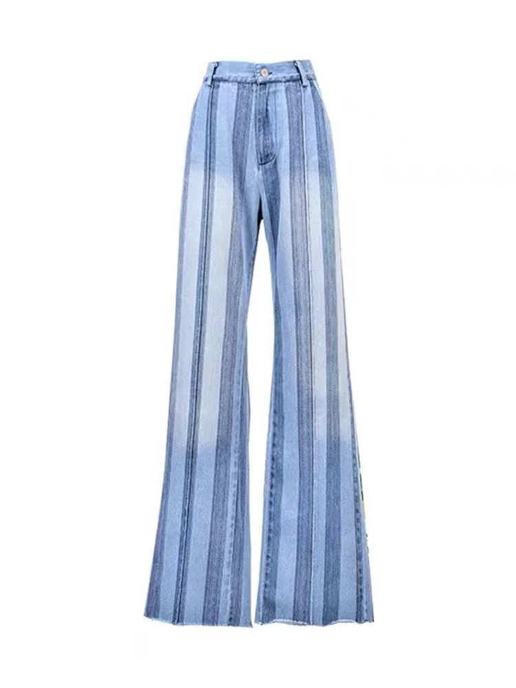 

High Waist Blue Denim Long Wide Leg Wide Leg Jeans New Loose Women Trousers Fashion Tide Spring Autumn 2022 M404