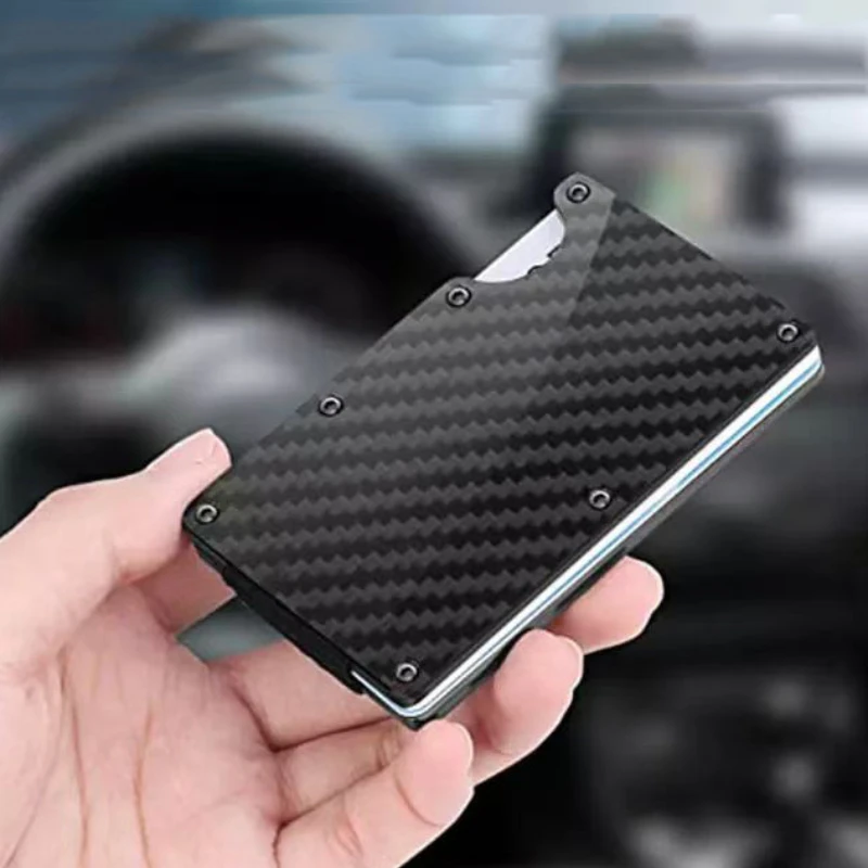 Mens Slim Male Brand Luxury Aluminum Carbon RFID Metal Purses Designer Case Carteira Masculina Credit Card Holder ridgewallet