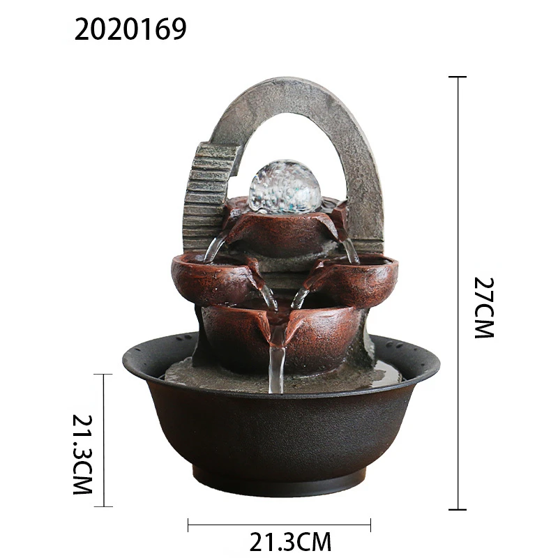 Светодиодный внутренний фонтан-водопад настольный 4-уровневый компьютер с