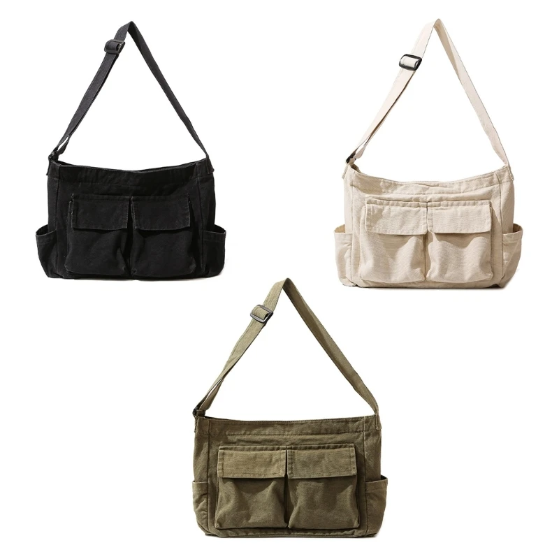 

Canvas Shoulder Bag for Student Bag Japanese-Style Large Postman Bag