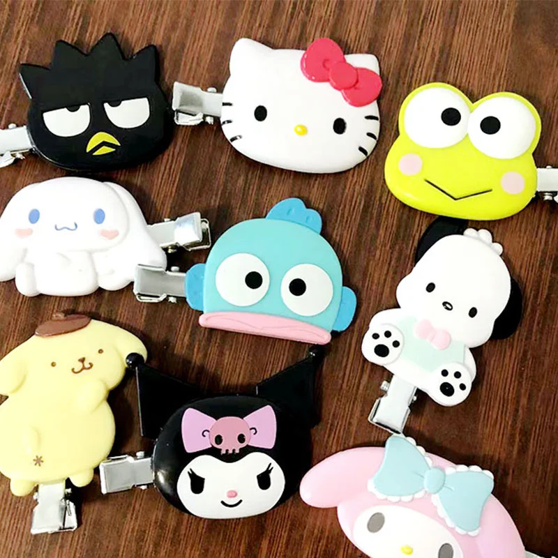 

Sanrios Hello Kitty My Melody Kuromi Hair Accessories Hairpin Bang Clip Cinnamoroll Cartoon Kids girl Gift