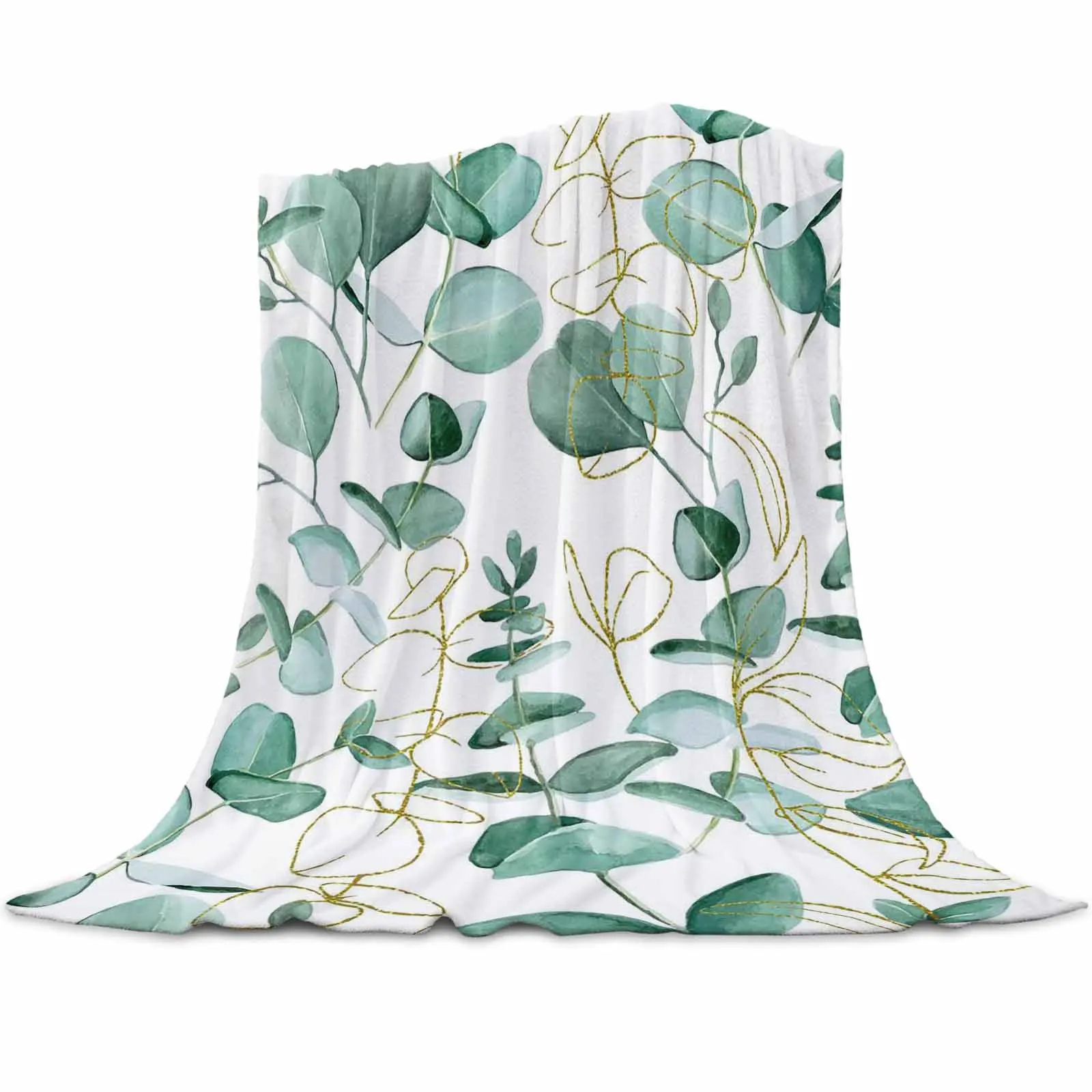

Summer Eucalyptus Leaves Abstract Blanket Soft Throw Blankets Home Decor Bedroom Living Room Sofa Blankets for Traveling