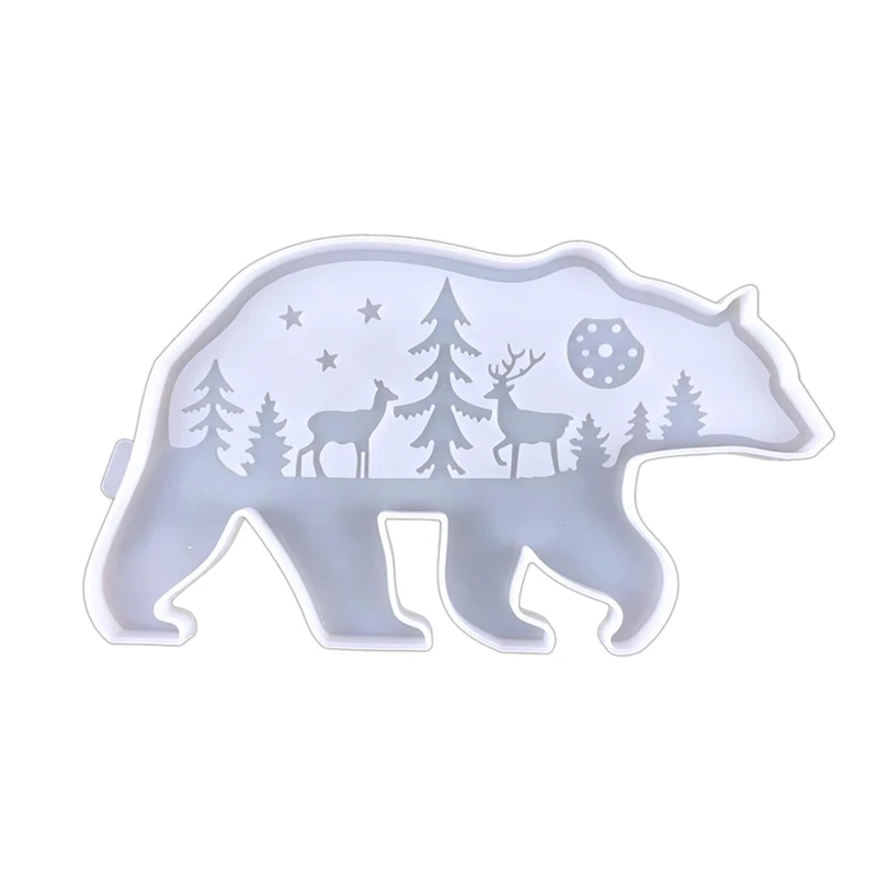 

Polar Bear Decoration Epoxy Mould Diy Desktop Decoration Coaster Tray Storage Box Silicone Mould Wall Home Decoration