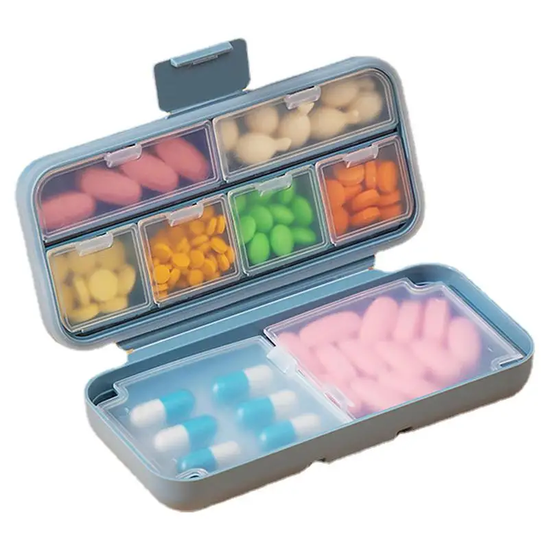 

8 Compartments Container Pill Case Portable Small Weekly Travel Pill Organizer Pocket Box Medicine For Purse Vitamin Fish Oil