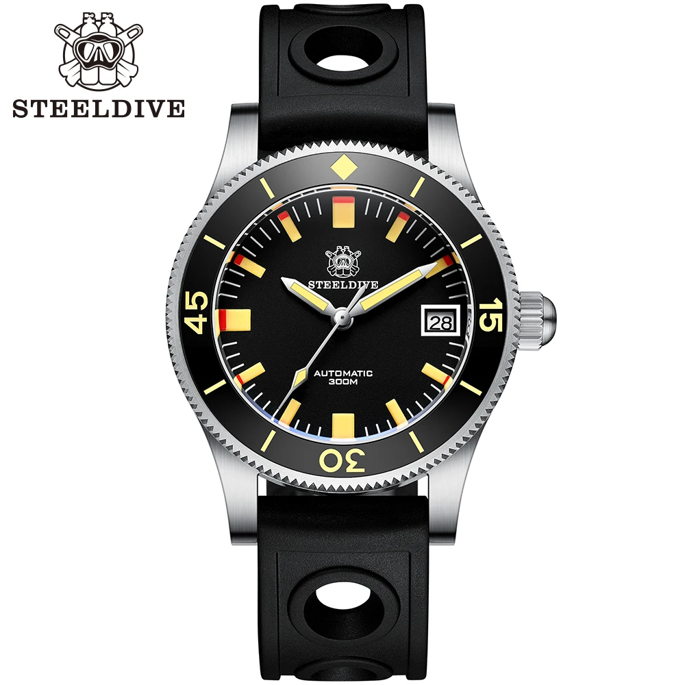 

Часы Steeldive SD1952T Мужские механические, дизайнерские винтажные светящиеся Автоматические наручные, с керамической рамкой, 41 мм, 300 м, NH35