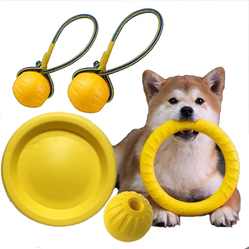 

Pet Flying Discs Training Ring Puller Dog Toys For Big Large Dogs Bite Resistant Chew Ball Toy Floating Puppy Interactive Supply