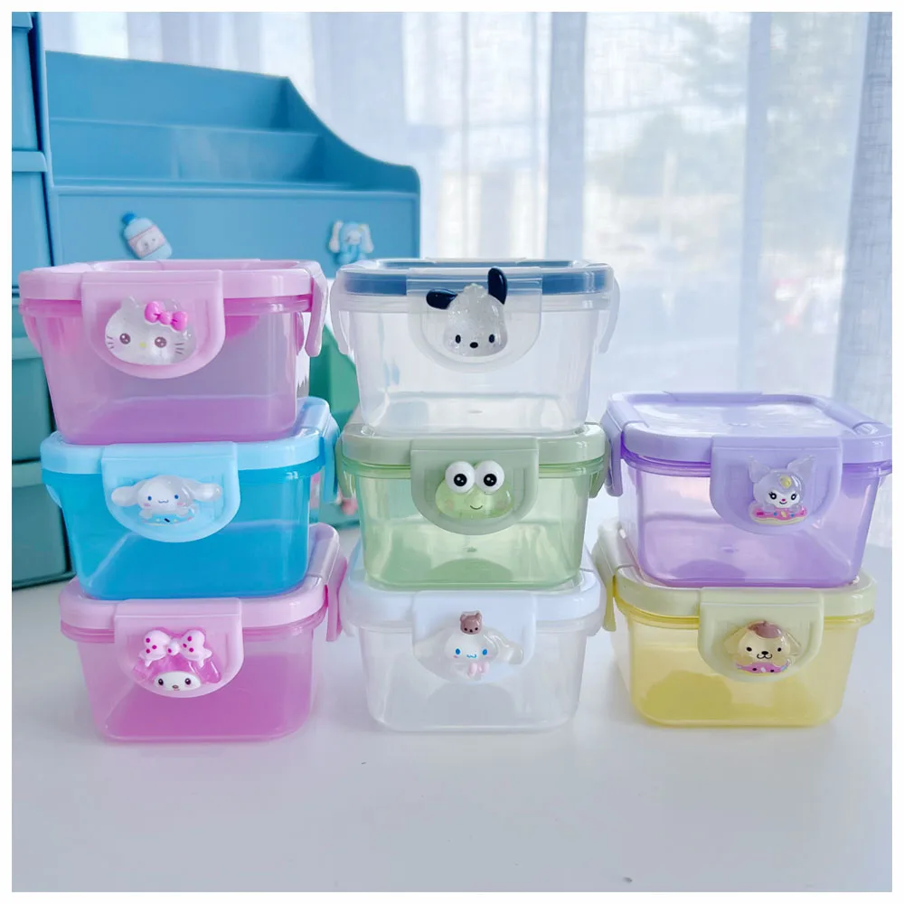 

Sanrios HelloKittys Kuromi My Melody Purins Pochacco Cinnamoroll Finishing Box Sundries Cotton Swab Hair Accessories Storage Box