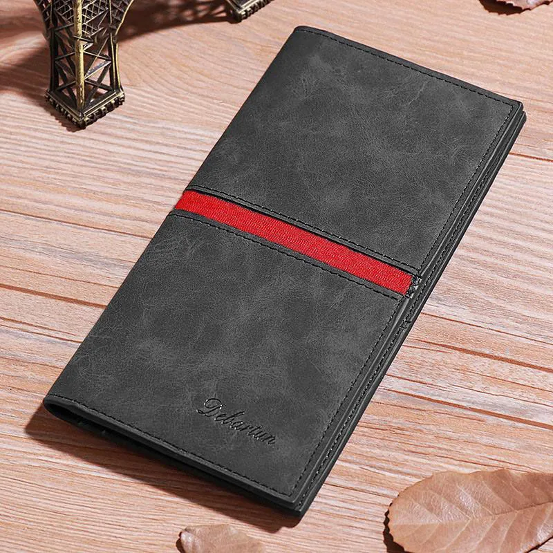 

Men's Wallet Vintage Leather Wallets Thin Male Coin Pocket Billetera Hombre 2022 Purse Long Male Money bag Carteira Masculina