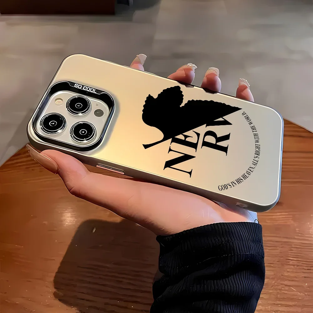 Роскошный чехол для телефона N-Neon G-Genesis Evangelion iPhone 16 15 14 Plus 13 12 11 Pro Max X Xs XR 8 7 матовый
