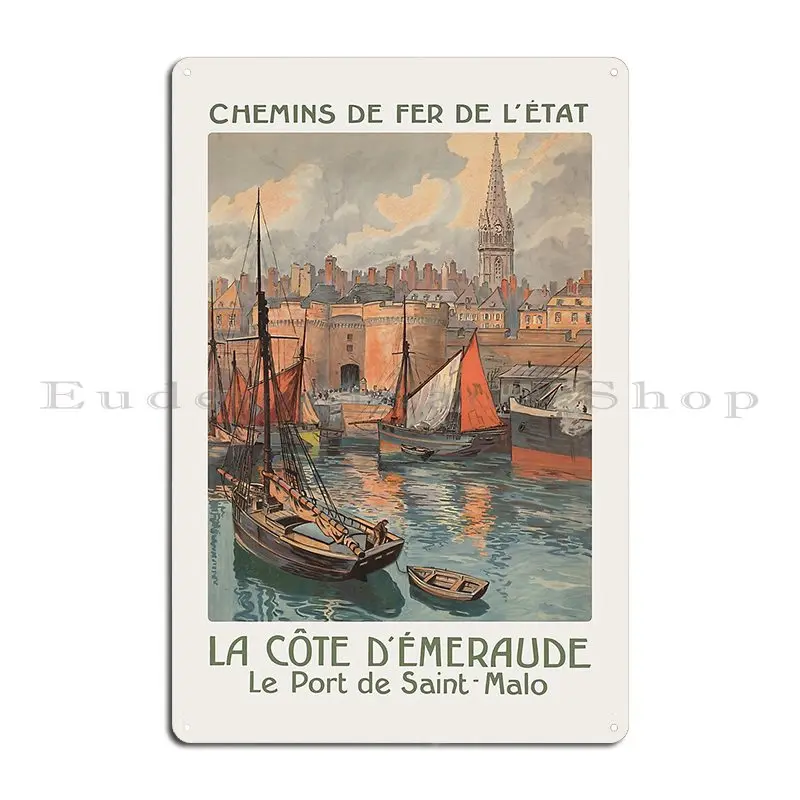 Cote D Emeraude винтажный французский дорожный металлический знак гараж ржавый паб