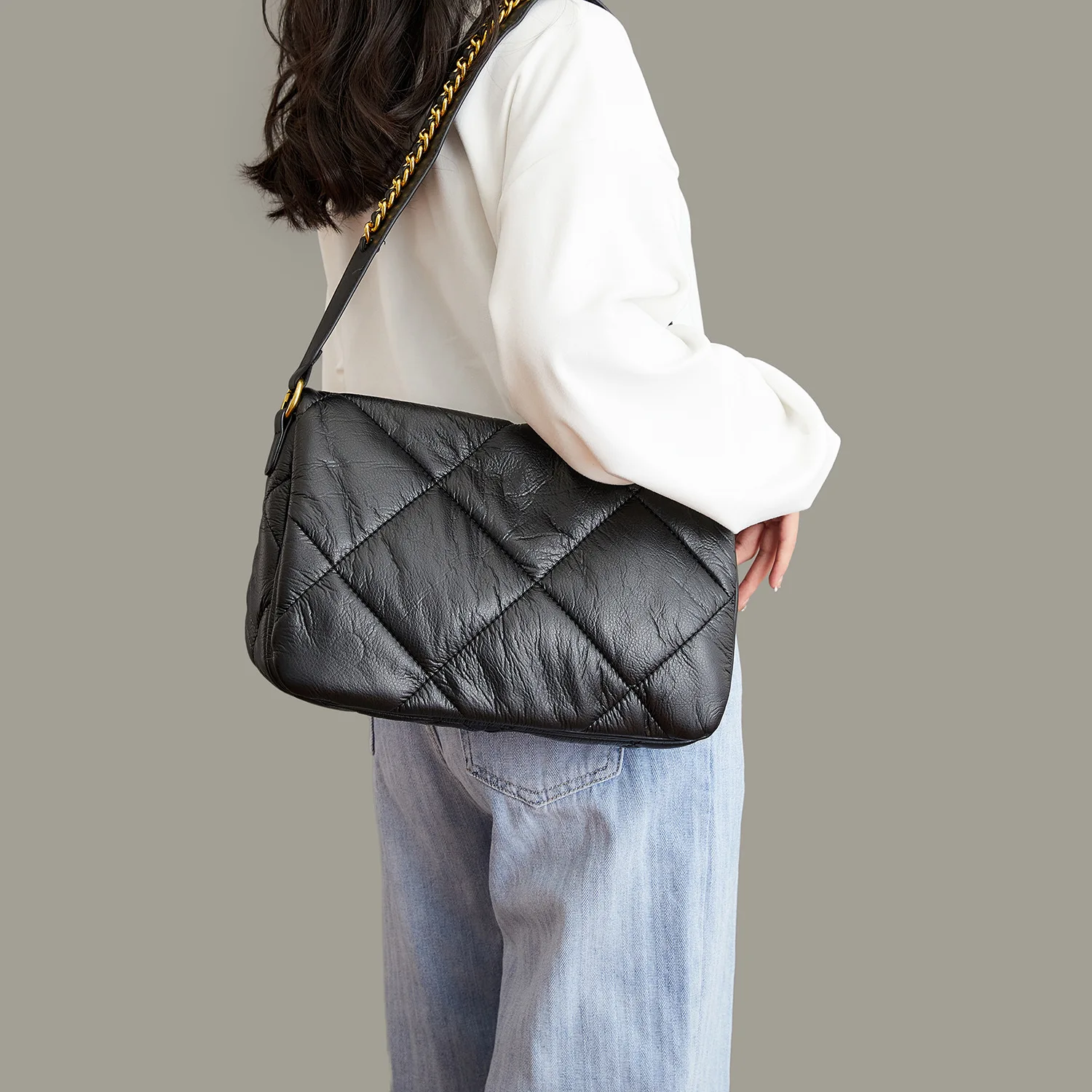 

2022 New Women Autumn And Winter Large Capacity Shoulder Bags Fashion High Quality Messenger Bags Texture PU Leather Handbags
