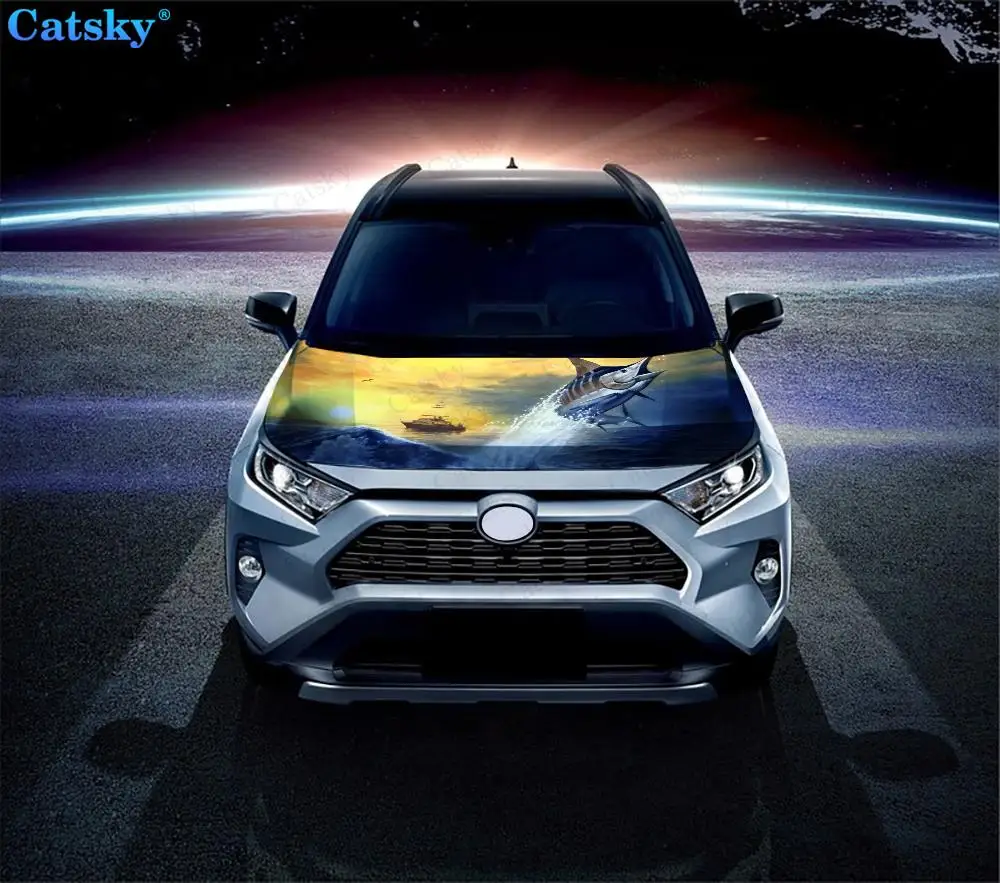 Marlin наклейки на капот автомобиля Самоклеящиеся Автомобиль SUV виниловые