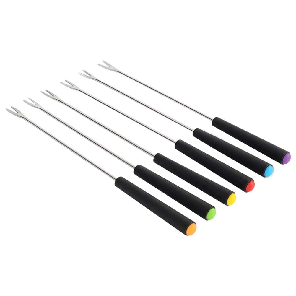 

6Pcs Kitchen Fountain Forks Metal Grill Skewer Cheese Dipping Forks Chocolate Dipping Forks