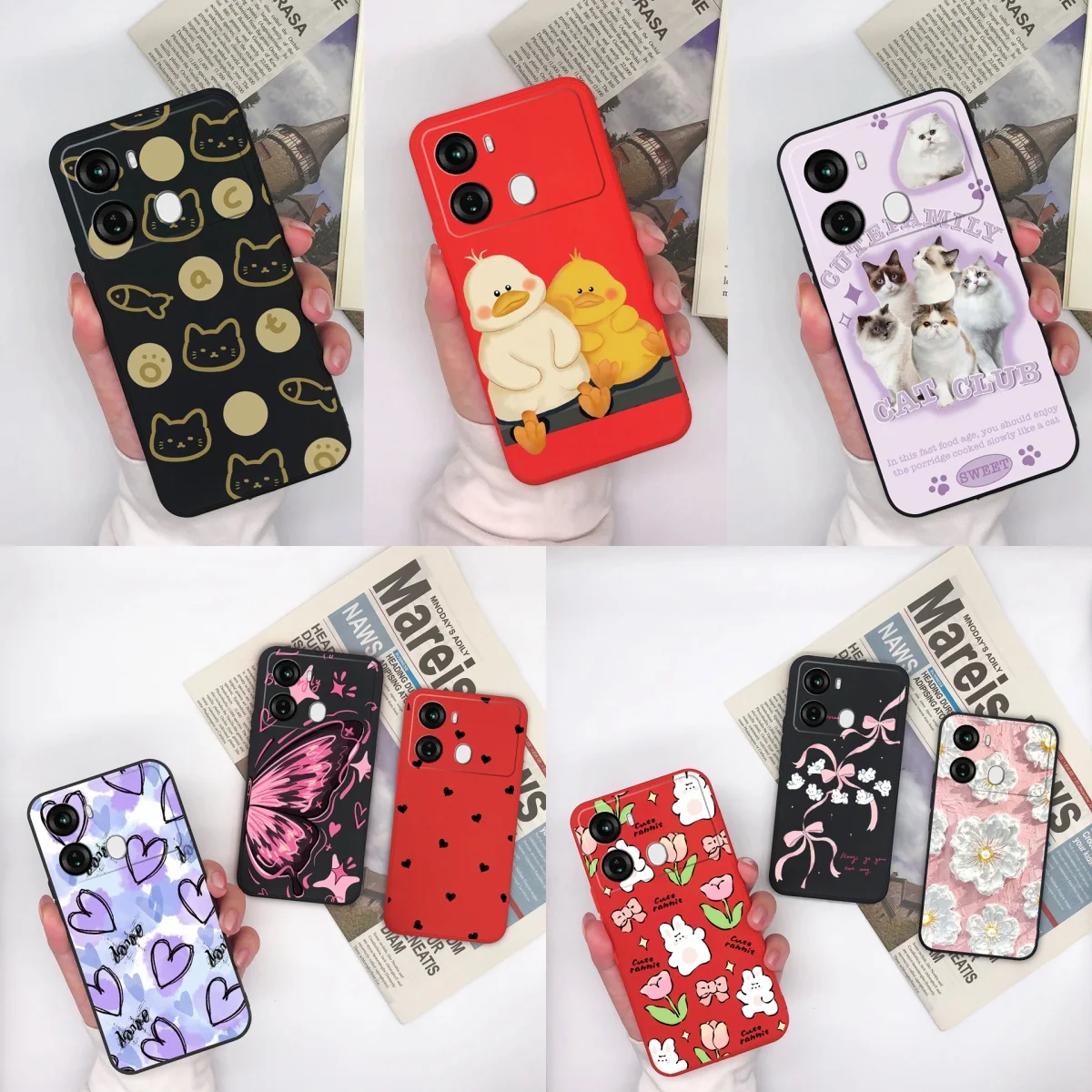 Чехлы для Itel P40 Plus Love Heart Flower Couple устойчивый к падению оригинальный матовый чехол