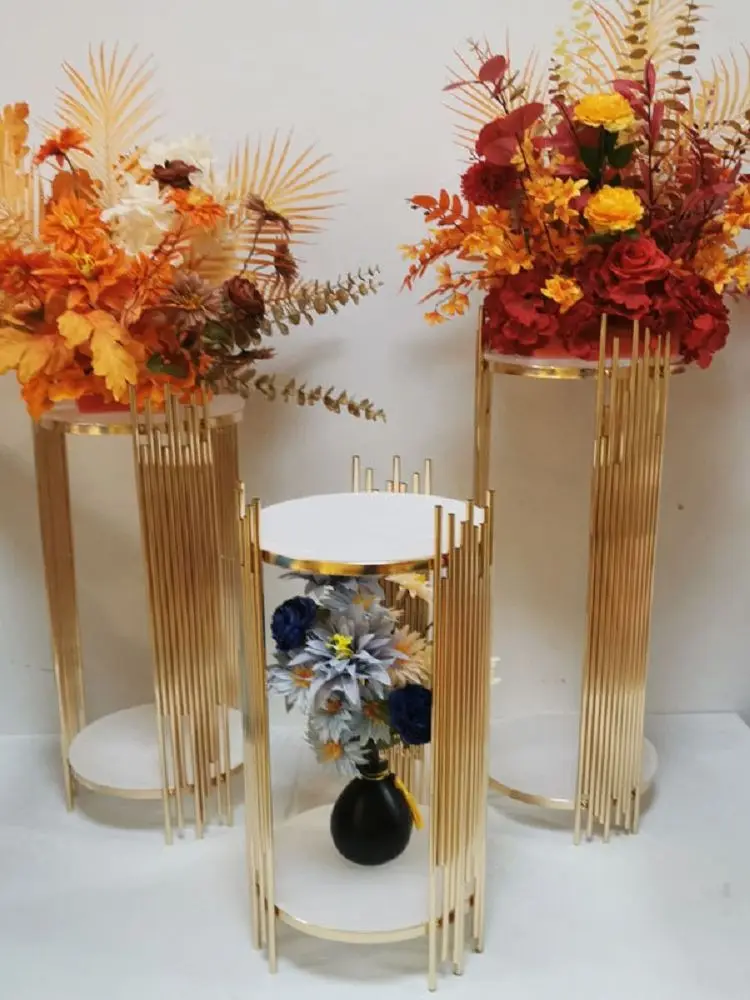 

Новый стиль, оптовая продажа, круглые свадебные украшения, Золотая свадебная АРКА, подставка для plinth