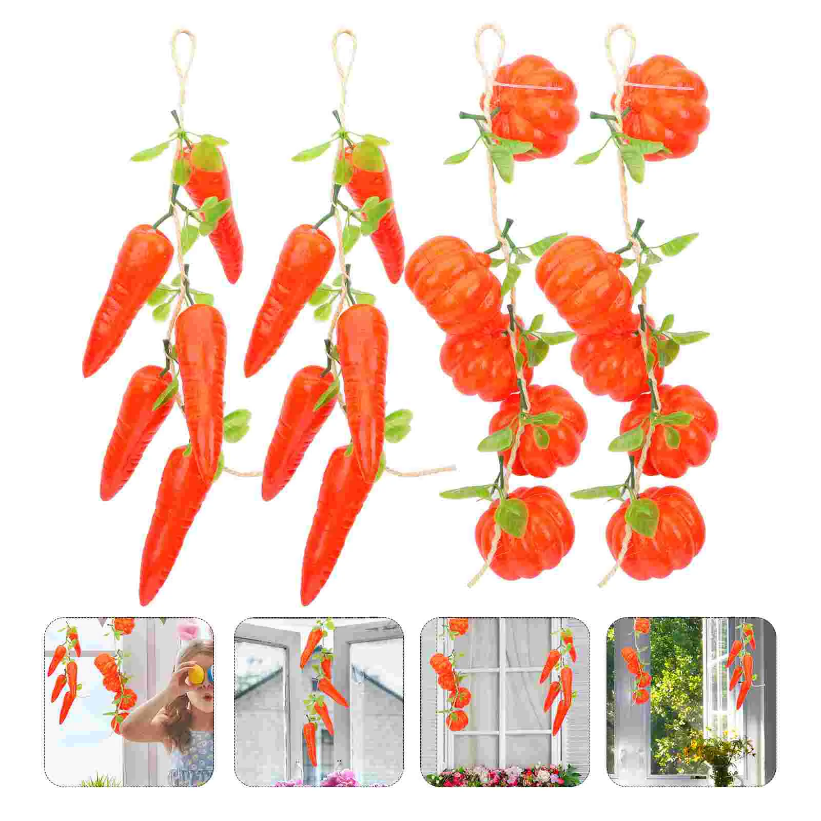 

Easter Carrot Pumpkin Party Faux Decoration Fake Simulate Props Photo Gift Favor Vegetable Filler Basket Garland Artificial