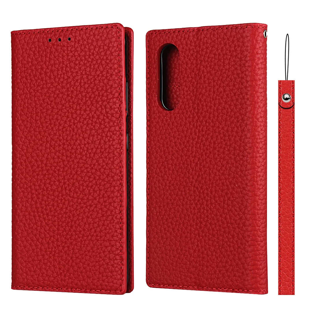 

Litchi Genuine Leather Case for Samsung Galaxy A21 A51 A20 5G Japan Version Tective Sleeve With Bracket Cover