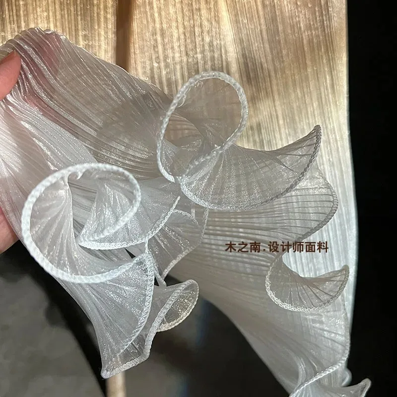 Градиентная золотистая кофейная цветная дробленая большая волнистая ткань из