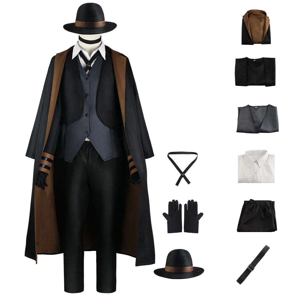 

Bungo Coat Stray Dogs Nakahara Chuuya Cosplay Costume Outfits Halloween Carnival Suit For Adult Men Role Play
