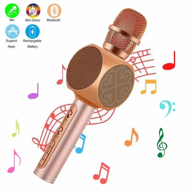 

Wireless Karaoke Microphone Bluetooth Handheld Portable Mic Speaker Home KTV Player Machine withRecord Function for Kids Singing