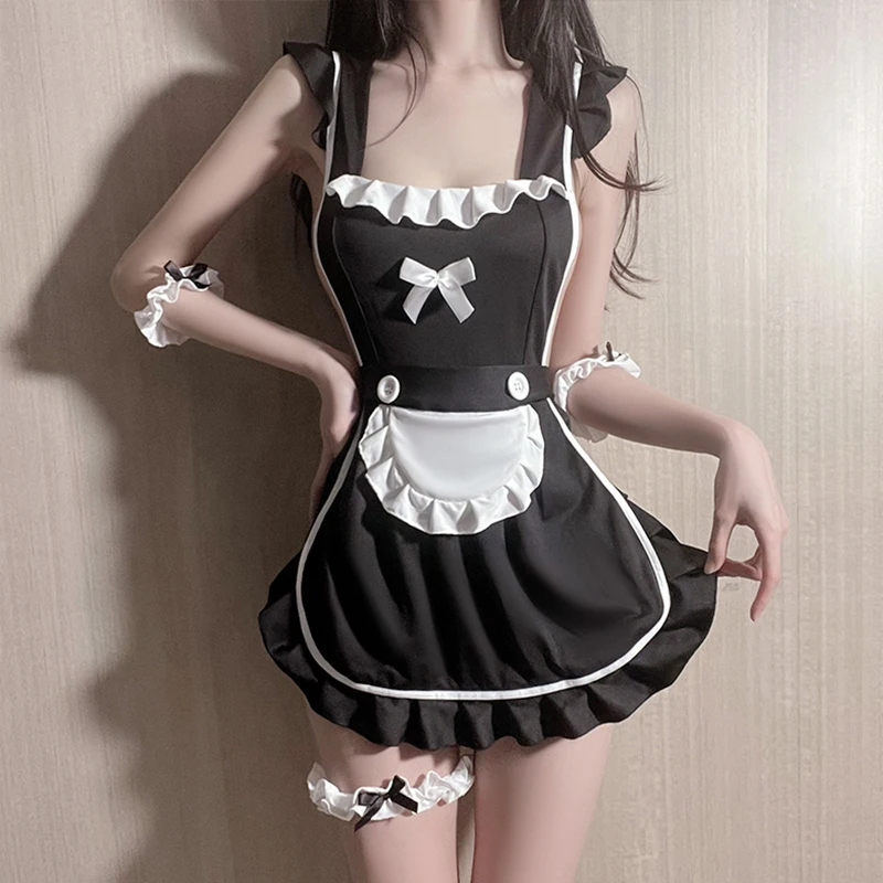 

Sweet Waiter Bar Costumes Role Play Exotic Coffee Maid Costume Temptation Party Uniform Sexy Lingerie Servant Role-Playing Games