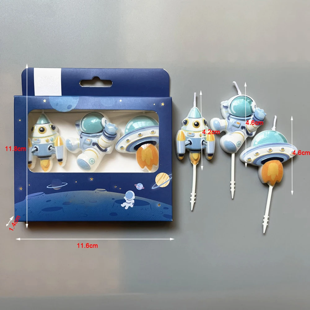 3 шт./компл. свеча в виде космонавта украшение для торта на день рождения