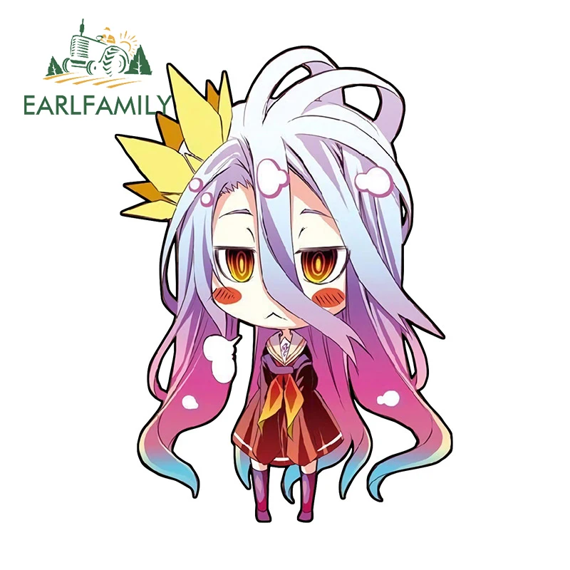 

EARLFAMILY 13 см x 9,2 см Chibi Shiro Автомобильная наклейка с большой головой Аниме Нет игры нет жизни Waifu наклейка JDM Peeker девушка Fanart стикер s
