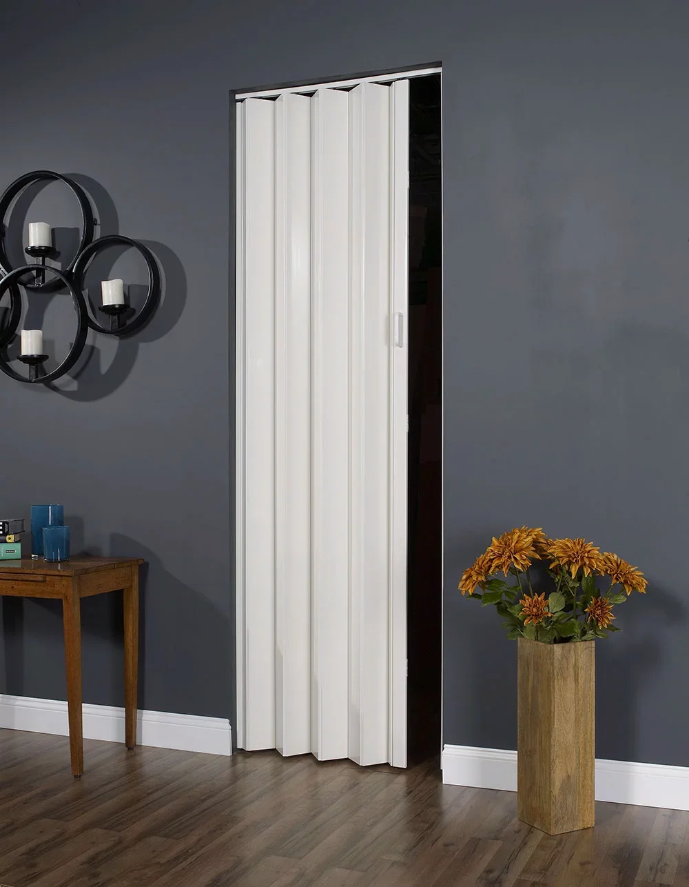 

Homestyles Plaza PVC Folding Door Fits 36"wide X 96"high White Door Curtain Window Screen Magnetic Screen Door