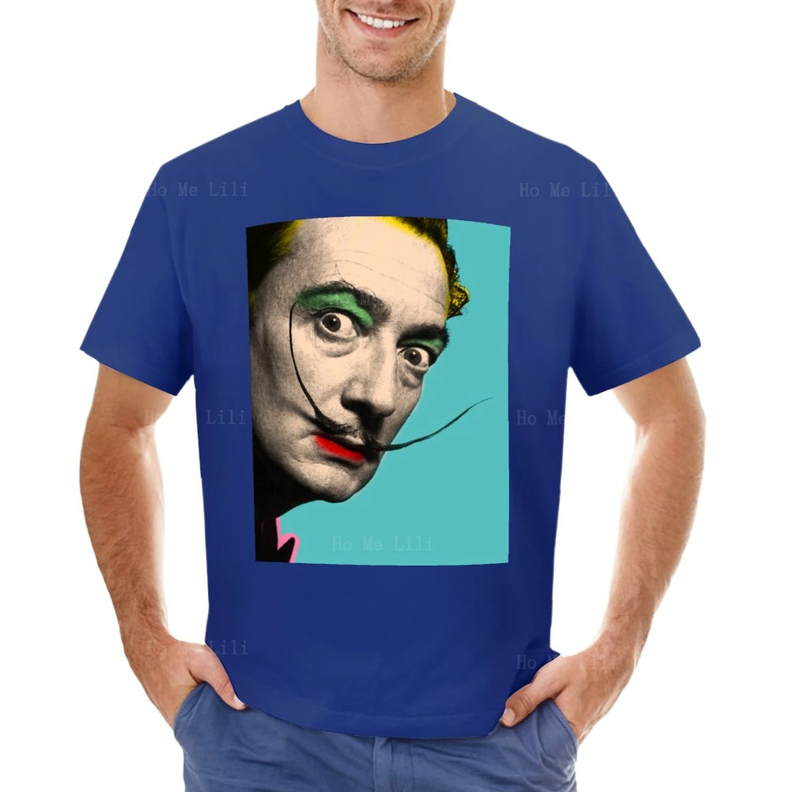 Хлопковая футболка большого размера с аниме портретом Сальвадора Дали