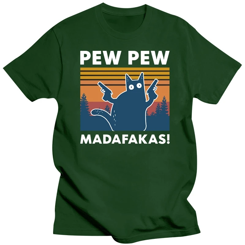 Pew Madafakas 100% хлопковая рубашка новинка забавная винтажная Мужская футболка с